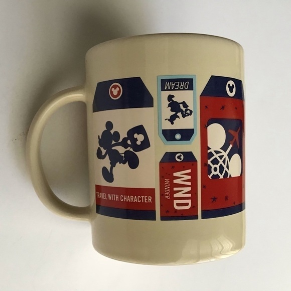 Disney Other - Vintage Disney Parks Luggage Tags Travel Theme Coffee Mug Ceramic Tea Cup MINT